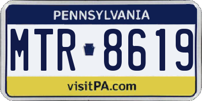 PA license plate MTR8619