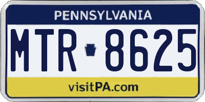 PA license plate MTR8625