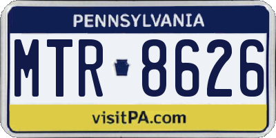 PA license plate MTR8626