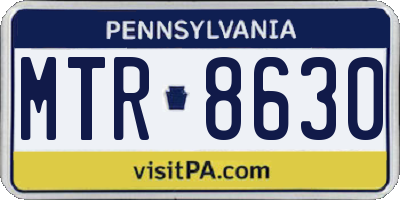 PA license plate MTR8630