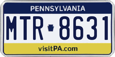PA license plate MTR8631