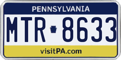 PA license plate MTR8633