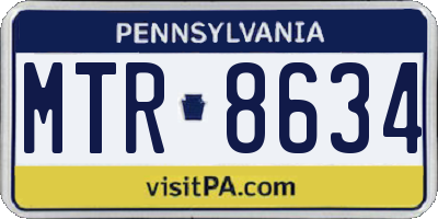 PA license plate MTR8634