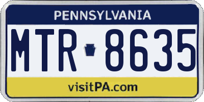 PA license plate MTR8635