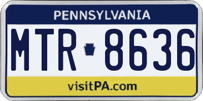 PA license plate MTR8636