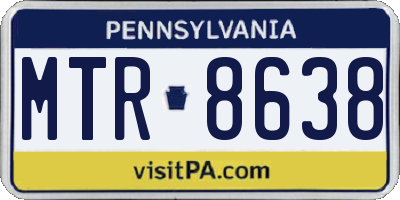 PA license plate MTR8638