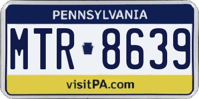PA license plate MTR8639