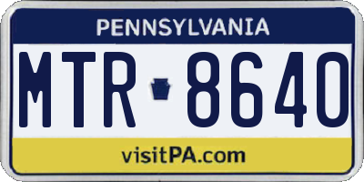 PA license plate MTR8640