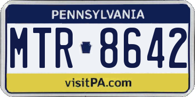 PA license plate MTR8642