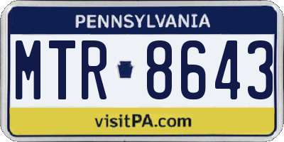PA license plate MTR8643