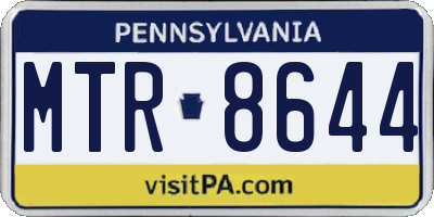 PA license plate MTR8644