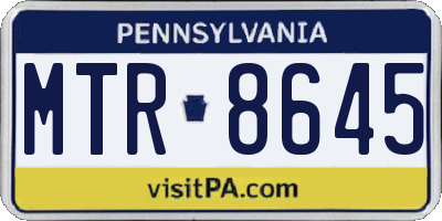 PA license plate MTR8645
