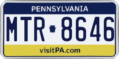 PA license plate MTR8646