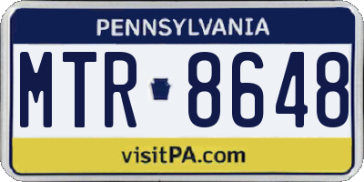 PA license plate MTR8648