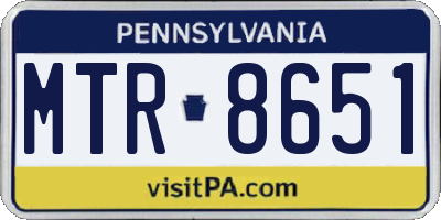 PA license plate MTR8651