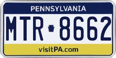 PA license plate MTR8662