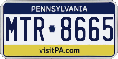 PA license plate MTR8665