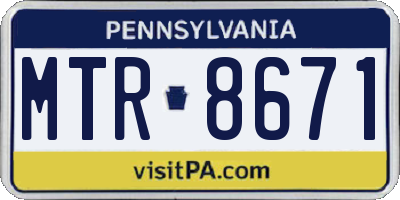 PA license plate MTR8671