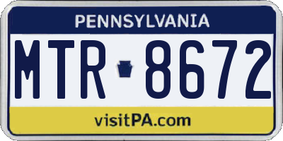 PA license plate MTR8672