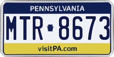 PA license plate MTR8673