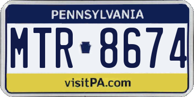 PA license plate MTR8674