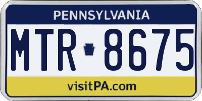 PA license plate MTR8675