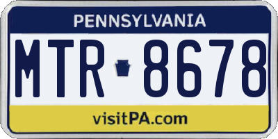 PA license plate MTR8678