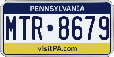 PA license plate MTR8679