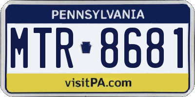 PA license plate MTR8681