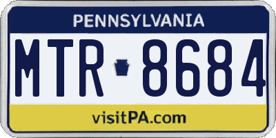 PA license plate MTR8684