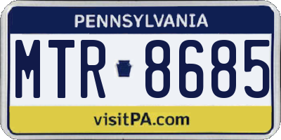 PA license plate MTR8685