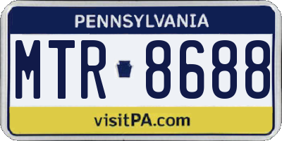 PA license plate MTR8688