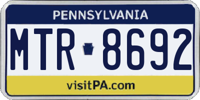 PA license plate MTR8692