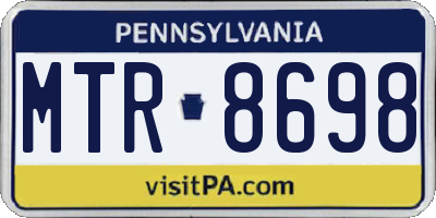PA license plate MTR8698
