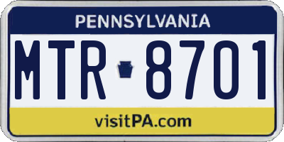 PA license plate MTR8701