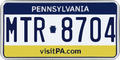 PA license plate MTR8704