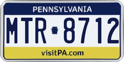 PA license plate MTR8712