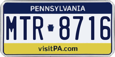 PA license plate MTR8716