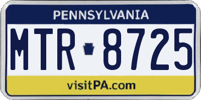 PA license plate MTR8725