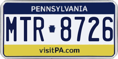 PA license plate MTR8726