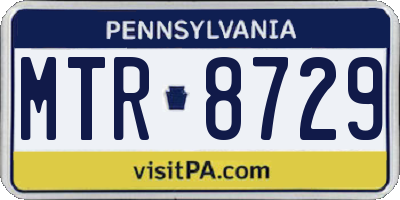 PA license plate MTR8729