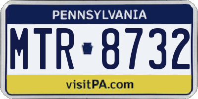 PA license plate MTR8732