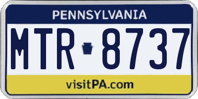 PA license plate MTR8737