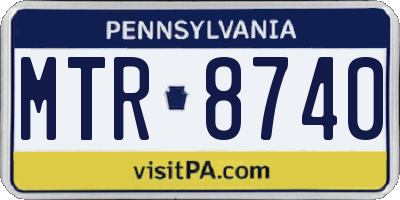 PA license plate MTR8740