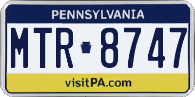 PA license plate MTR8747
