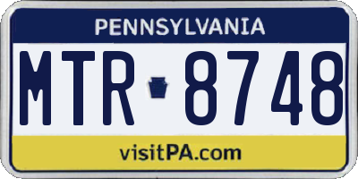 PA license plate MTR8748