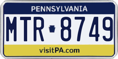 PA license plate MTR8749