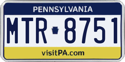 PA license plate MTR8751