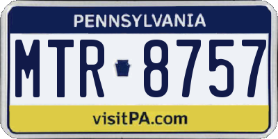 PA license plate MTR8757