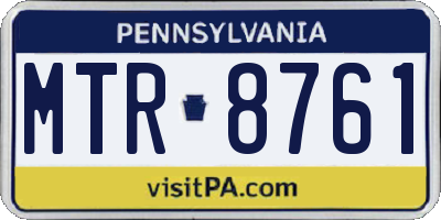 PA license plate MTR8761